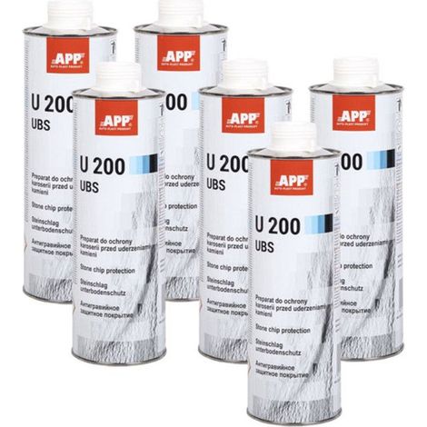 Anti gravillon - Blanc - Anti corrosion - Carrosserie - APP - 6 bidons 1L U200