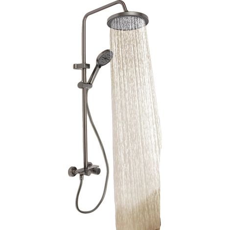 Ensemble de Douche, Hauteur 43,31 pouces, Monté au Mur, Modes de Douche Manuel et Supérieur, Douche Ronde, Matériau Premium Résistant à la Rouille (1/5)