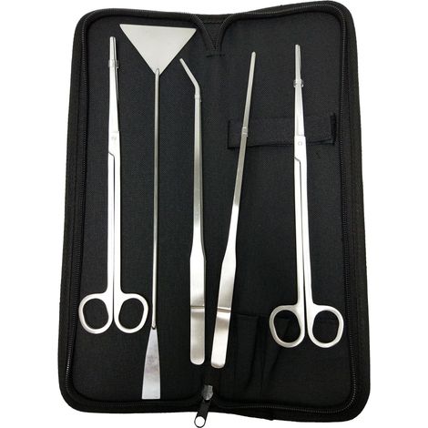 5 en 1 Ciseaux Aquarium, Tank Tweezers Ciseaux Ensemble d'outils de spatule,en Acier Inoxydable écologisation Outil pour Aquarium-Fei Yu (1/3)