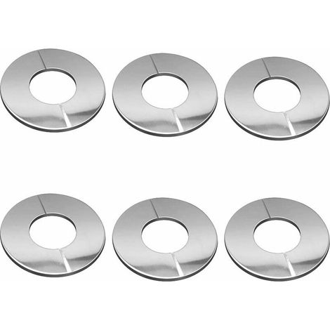 Chrome-plated stainless steel rosette valve pipe covers for showers, pipes, taps, shower trays, radiators, sanitary installations, water lines and cable ducts (1/5)
