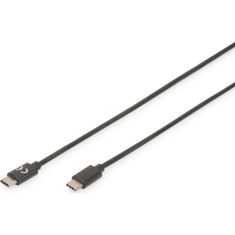 Digitus USB-Kabel USB 2.0 USB-C® Stecker, USB-C® Stecker 3.00 m Schwarz Flexibel, Folienschirm, Gef (1/4)