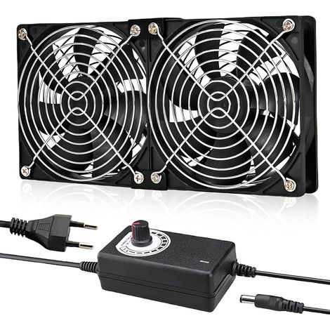 Ventilateur 120 mm avec contrôle de vitesse, ventilateur de refroidissement sans balais 220 V avec couvercle en métal, ventilateur d'extraction silencieux compatible avec ordinateur (2) (1/5)