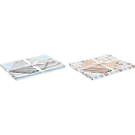 Tischtuch und Servietten dkd home decor 2 Stück 150 x 150 x 0,5 cm himmelblau grau (1/5)