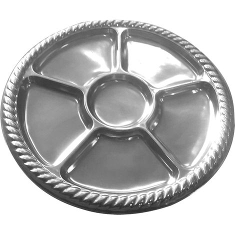 Set de 2 plateaux de 6 compartiments 30 cm Argent (1/2)