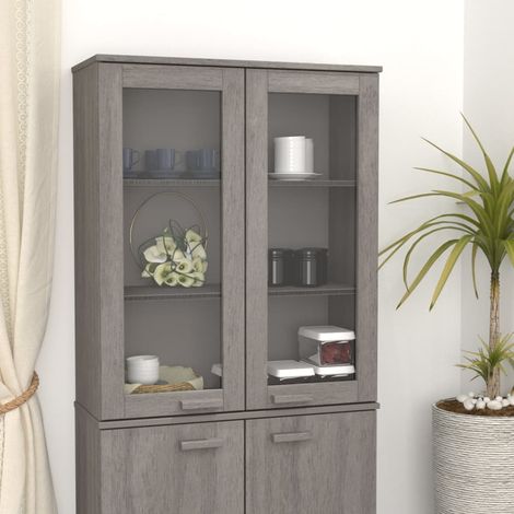 Aparador superior HAMAR pino macizo gris claro 85x35x100 cm vidaXL