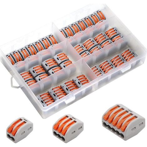 [NEVER USED] 60 pieces Electrical connectors with control lever, 30 pieces 2-input, 20 pieces 3-input, 10 pieces 5-input