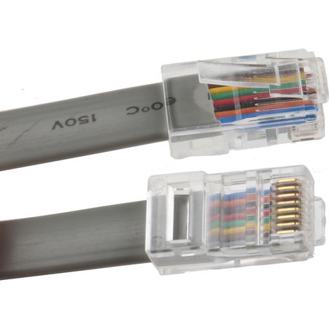 Rallonge téléphonique, RJ45 mâle / RJ45 mâle, Gris, 3m ( Prix pour 1 )