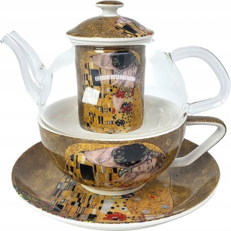 Elegante taza con jarra para preparar té, de Gustav Klimt. (1/5)