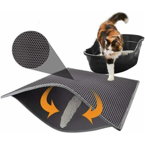 Tapis de litière pour chat Tapis de litière pour chat, tapis de litière pour chat en nid d'abeille, tapis de litière pour chat en nid d'abeille à double couche imperméable (1/5)
