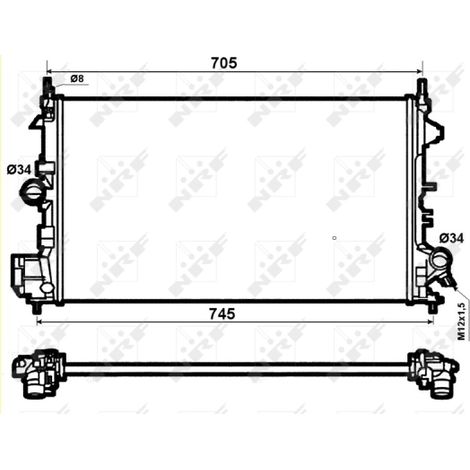 Radiateur, refroidissement du moteur NRF 53074 FIAT 1300283 1300284 13217130