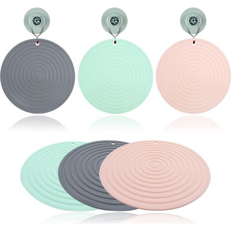 Dessous De Plat En Silicone Multifonctionnel - Tapis Rond Pour Pots, Bols, Tasses, Assiettes (3 Pièces) (1/5)