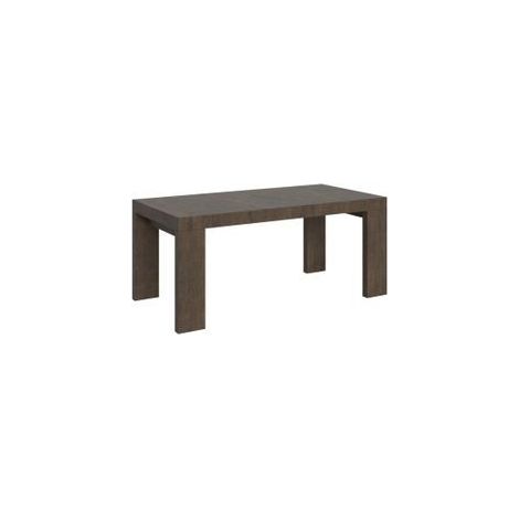 Table rectangulaire extensible 160 à 264cm bois foncé Ribo-Support 4 pieds (1/5)