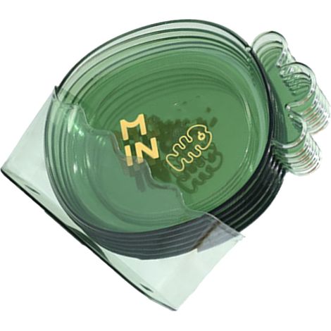 Table à manger créative en plastique de style japonais avec assiette à cracher les os, petite assiette pour les fruits et les bonbons, peinte en vert. (1/5)