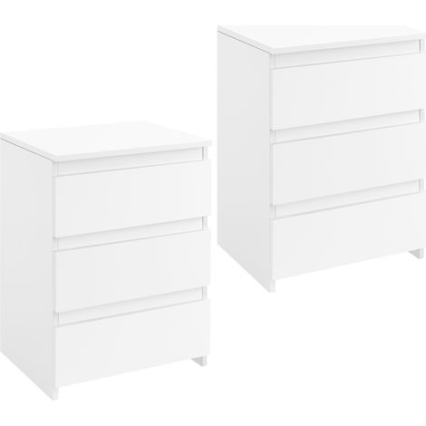 Yaheetech Set di 2 Comodini Moderni con 3 Cassetti 61 × 45 × 35 cm (1/5)