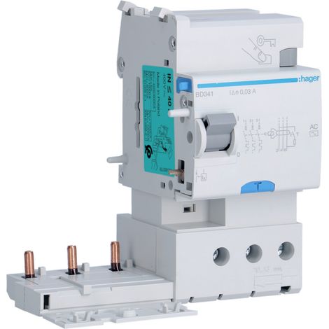 Bloc dif 3P 40A 30mA AC - BLOCS DIFFERENTIELS HAGER BD341 (1/3)
