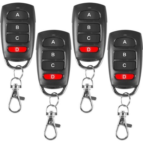 Télécommande de porte universelle, télécommande universelle 4PCS, télécommande de porte de garage, télécommande de porte coulissante, télécommande de porte pour porte automatique fréquence 433 MHz