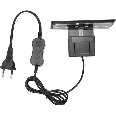 Clip d'aquarium sur la lumière LED Mini lumière blanche Super brillante lampe de pince de réservoir de poisson pour les plantes aquatiques poisson gardant la prise ue 220V (1/5)