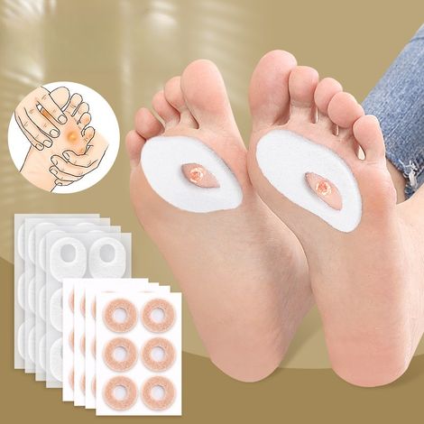 Lot de 8 coussinets anti-callosités Coussinets imperméables et autocollants pour cors Soulage les douleurs aux pieds, aux talons et aux orteils (1/5)
