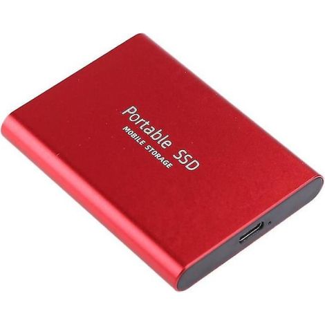 Disque dur SSD portable de type C rouge de 1 To, 4 To, 2 To, 1 To, ultra fin, extensible (1/4)