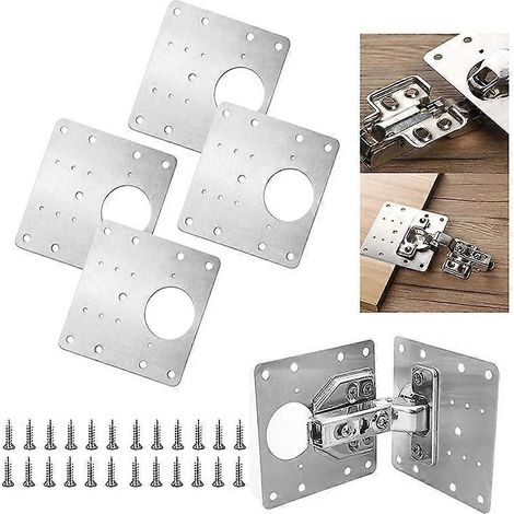 8/16 charnières de porte en acier inoxydable, plaque de fixation pour meubles avec vis pour armoires, fenêtres et équipements de menuiserie (1/5)