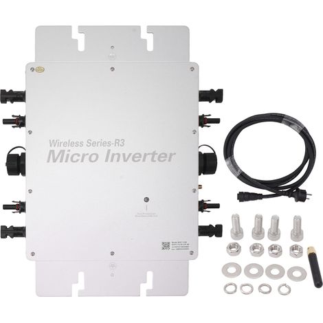 Onduleur Solaire Micro 1200W Photovoltaïque Réseau Distribué, Système Génération Électricité Domestique Solaire, Prise UE 110‑240V (1/5)