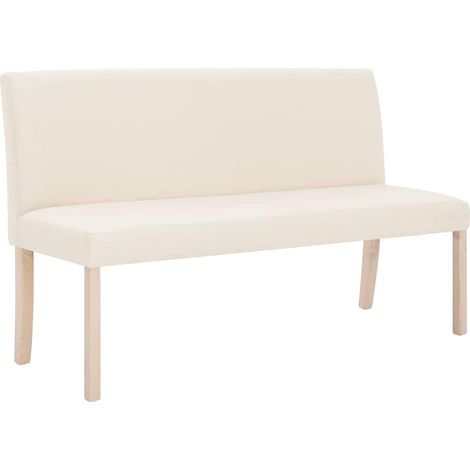 Maison Exclusive - Banco de poliéster 139,5 cm color crema (1/5)