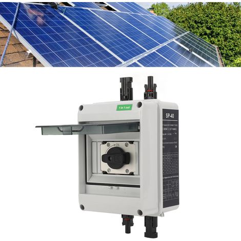 Interrupteur d'isolement CC solaire/disjoncteur CC photovoltaïque 1000 V 32 A (une entrée, une sortie) pour onduleurs, boîtiers de raccordement et systèmes de stockage d'énergie par batterie (1/5)