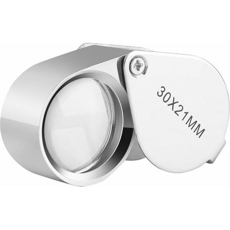 Loupe Bijoutier-Loupe Grossissante Verre 30 x 21 mm – 30x Loupe de Poche-Pliable en Verre-Loupe Botaniste 2pcs (1/5)