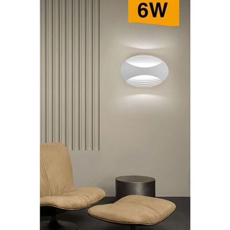 Trade Shop - DOPPELEMISSIONS-WANDLEUCHTE 6W LED OVALE LAMPE 3 LICHTMODI AQ15-B3C - (1/5)