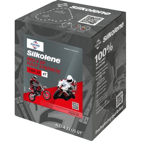 Aceite de motor Silkolene Fuchs 100% sintético éster Pro 4 XP 10W30 4L
