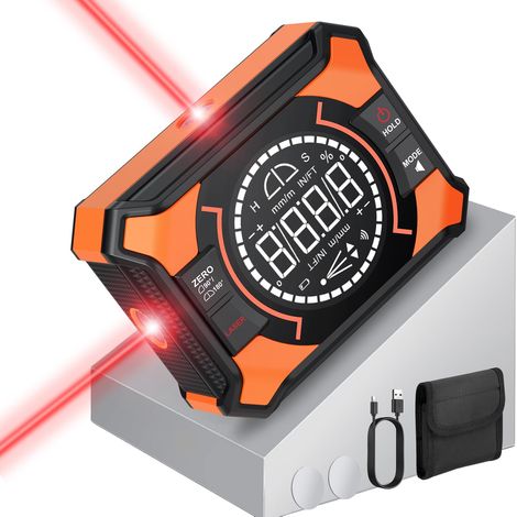 Inclinomètre Numérique Rechargeable laser à lignes Croisées-Orange (1/5)