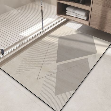 Revêtement mural en terre de diatomées en forme de losange (5080cm) Tapis de sol en terre de diatomées, tapis antidérapant pour salle de bain, tapis absorbant et à séchage rapide pour l'entrée des to (1/5)