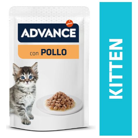 Advance Bocaditos en Salsa para Gatitos con Pollo - Alimento Húmedo para Gatitos (2-12 meses)