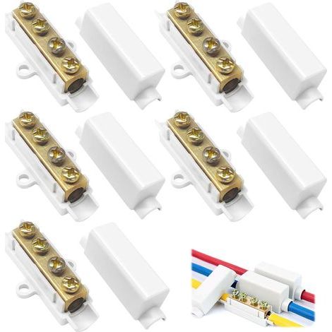 Stück Messing-Doppelschrauben-Leiterverbinder, ABS-Gehäuse-Klemmenblock, flammhemmendes ABS für Kabel von 2,5–16 mm², 1000 V, 100 A, ZK-1116 (1/5)