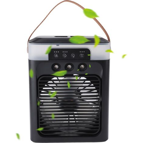 Ventilador portátil USB de 400 ml con nebulizador, ideal para la oficina y el dormitorio, para aromaterapia y refrigeración del aire - Negro - KZQ (1/4)