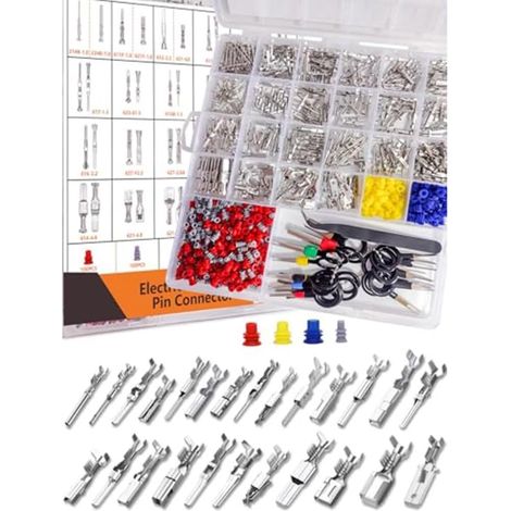 Kit de 660 terminales de cable eléctrico para automóvil de 1-6,3 mm con herramientas de extracción para reparación de arneses de cableado automotriz.