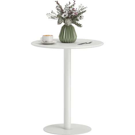 Table rotonda acciaio design moderno 2 persone bianco Ø60x72 cm