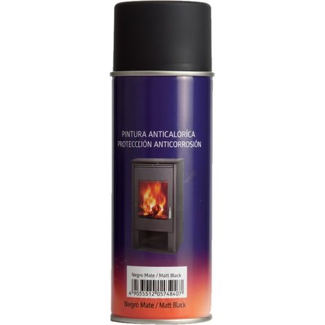 Hitzebeständige Sprühfarbe 400 ml, Mattschwarz Kamin und Pelletofen (1/5)