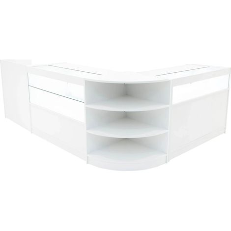 White Shop Counter Set Europa LED Light B1200 C1200 LM60 TB60