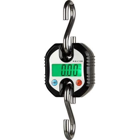 Balance numérique à suspendre 150 kg/ 330 lb Balance de grue portable avec rétroéclairage LCD en acier pour pêche à la ferme, chasse, marché alimentaire, travail en plein air (noir) (1/5)