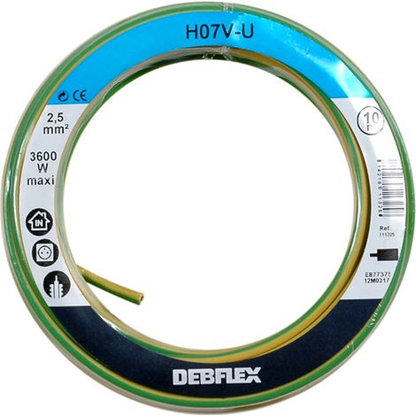 DEBFLEX - BOBINOT HO7V-U 2.5 MM² 10M JAUNE/VERT - 111325