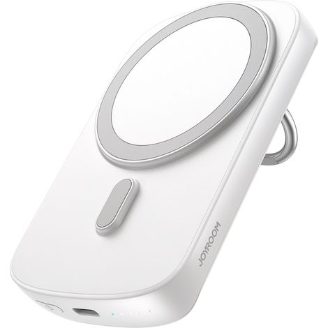 Joyroom induktive Powerbank 6000mAh mit Ring und Ständer bis 20W eingebaute superstarke Magnete Weiß (JR-W030) (1/5)