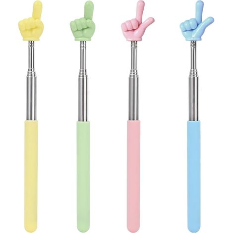 4-Piece Telescopic Pointer Set for Teachers, Extendable Finger Pointer Stick for Pointing with Fingers, Mini Retractable Teacher Pointer Stick, Teacher Supplies (1/5)