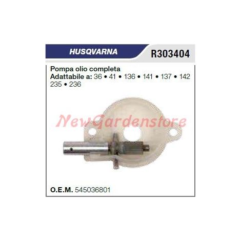 Pompa olio HUSQVARNA motosega 36 41 136 141 137 142 235 236 R303404