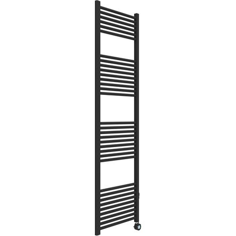 Scaldasalviette elettrico programmabile 180 x 50 cm in colore nero opaco installazione a muro ERCOS ELETTRA ASOPSD490005001800 Nero opaco (1/5)