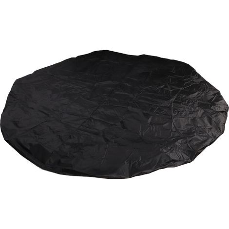 Couverture de piscine ronde de 3 m (10 pieds) en tissu Oxford noir anti-poussière, idéale pour l'hiver et les barbecues. (1/5)