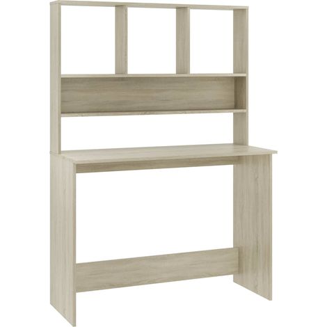 Maison Exclusive - Schreibtisch mit Regalen Sonoma-Eiche 110x45x1 (1/5)