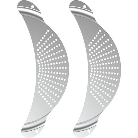 Lot de 2 passoires de casserole en acier inoxydable, filtre demi-lune pour casseroles et poêles (1/5)