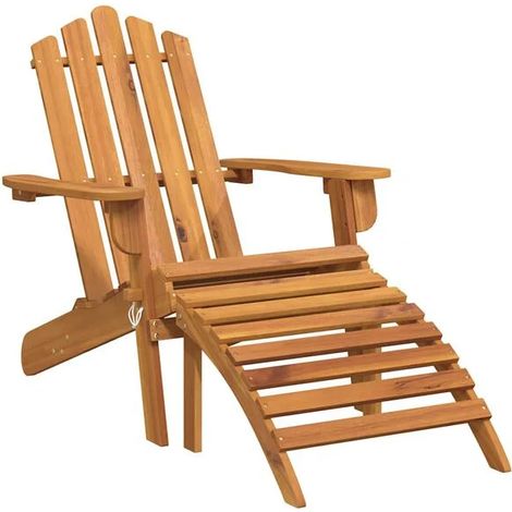 Chaises et repose-pieds de jardin Adirondack, en bois d'acacia massif. (1/5)