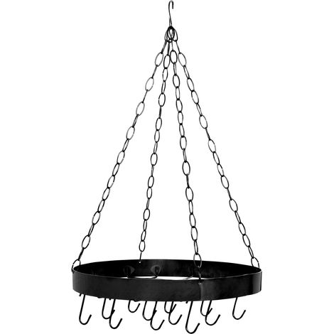 Premier Housewares Matt Black Round Ceiling Rack (1/2)
